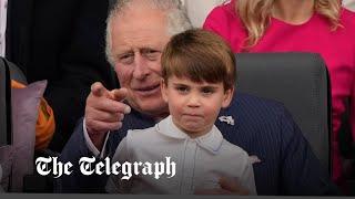 Mischievous Prince Louis sits on Prince Charles lap during Queens Platinum Jubilee Pageant