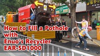 How to fill a pothole with hot mix asphalt recycler EAR-SD1000