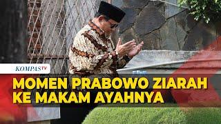 Momen Prabowo Dibonceng Petugas Ziarah ke Makam Ayahnya Soemitro Djojohadikusumo
