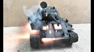 Танк т 34 возгорание от попадания снаряда Strv 103B из пластилина