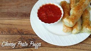 Cheesy Pesto Puffs - Flaky and full of flavor