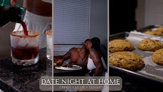 VLOG SIMPLE DATE NIGHT AT HOME  DINNER + MOVIE + GAMES + DESSERT