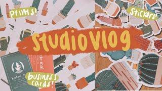 STUDIO VLOG 02  Making My First Stickers Prints and Business Cards - Starting My Art Business