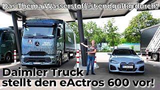 Das Thema Wasserstoff im Fernverkehr ist durch Mercedes Benz Trucks stellt den eActros 600 vor