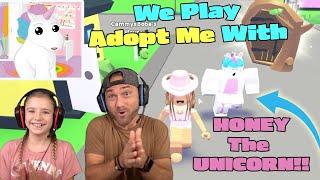 We Play Roblox Adopt Me With HONEY THE UNICORN