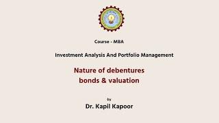 Valuation of DebenturesBonds Nature of Debentures Bonds & Valuation  AKTU Digital Education