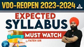 PSSSB VDO Syllabus 2023  PSSSB VDO Expected Syllabus  Know Full Details