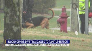 Bloodhounds dive team called to ramp up search for Sebastian Rogers