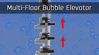 Multi-Floor Bubble Column Elevator  Minecraft 1.13