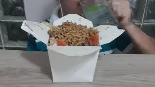 Asmr comida - yakisoba de carne frango e camarão Mukbang Brasil