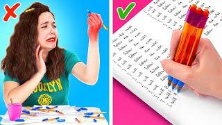 SCHOOL HACKS THAT WILL SAVE YOUR LIFE  Funny School Supply Hacks by 123 Go LIVE