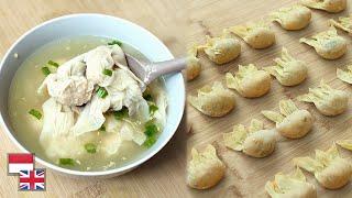 Lembut Gurih Resep PANGSIT AYAM KUAH  WONTON SOUP Favorit Anak & Keluarga