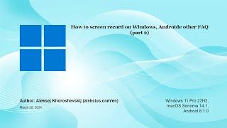 How to screen record on Windows Androide other FAQ part 2