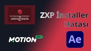 ZXP Installer Error  Error Installing Motion Bro Plugin