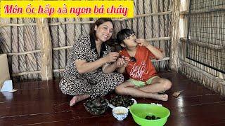 Nghỉ lễ 2 mẹ con XuMy_k rủ nhau đi bắt ốc bưu vàng về hấp sả cực ngon XuMy_k ÁnhDuyên