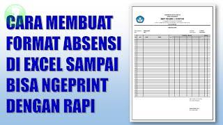 Cara Membuat Format Absensi Siswa di Excel