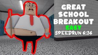 Roblox GREAT SCHOOL BREAKOUT Easy Speedrun 636