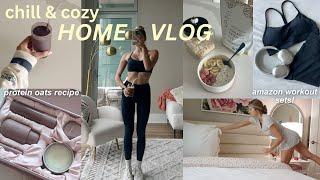 HOME VLOG️ cozy days in my life protein oats recipe  AMAZON workout clothes TRY ON