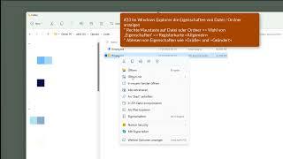 23 Windows 11 - Im Windows Explorer die Eigenschaften von Datei  Ordner anzeigen