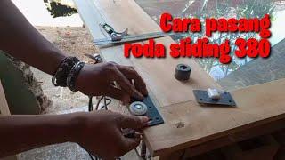 cara memasang rell dan roda sliding SD 380 pada lemari kayu