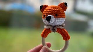 كروشيه اميجرومي على شكل ثعلبhow to crochet a baby rattle