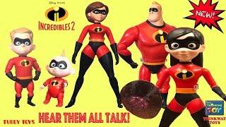 Full set Disney Pixar Incredibles 2 Movie Thinkway Toys Interactive Poseable Articulating Figures