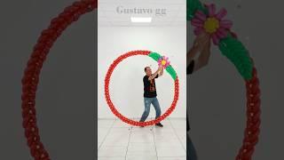 MIRA ESTE ARO DE GLOBOS con una trenza de globos sencilla   #balloon #gustavogg #tiktok #diy