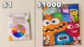 paper diy $1 vs $1000 Inside Out 2 Blind Bags unboxing  asmr