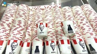 How millions of KFC Cocacola paper cups are made in factories.Satisfactory paper cups making machine