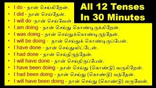 Learn All 12 Tenses in Tamil in 30 Minutes  12 tenses in English grammar in Tamil  Tenses formula