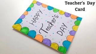  No Glue No Scissors  Happy Teachers Day Card Making  white paper teachers day card  diy card