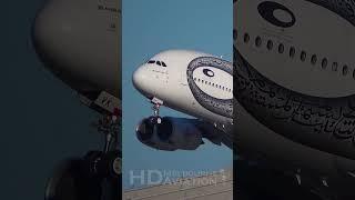 BIGGEST PASSENGER PLANE IN THE WORLD  Emirates Airbus A380 Takeoff at SFO Airport #shorts