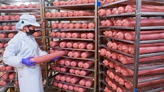 最好粗！台灣火腿大量生產工廠 火腿絲製台灣食品工廠立宸食品Huge Ham mass Production Factory in Taiwan