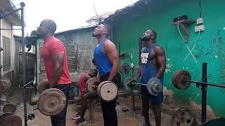 Biceps workout by my workout mates#African Gym