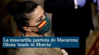 La mascarilla patriota de Macarena Olona cuesta 425 euros y es made in Murcia