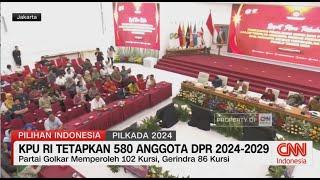 KPU RI Tetapkan 580 Anggota DPR 2024-2029