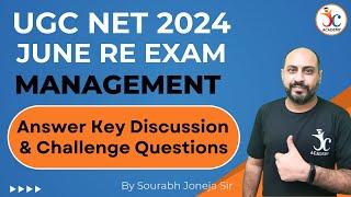 UGC NET Management June Re Exam 2024  Answer Key Discussion & Challenge Questions  Joneja Sir