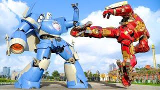 Transformers x Avengers - Iron Man vs Blue Robot Final Fight  Paramount Pictures HD