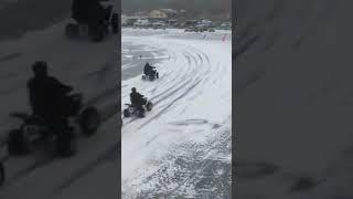 Quads Ice Racing Moto On Ice - Cedar Lake #drone #newvideo #shorts