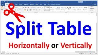 How to Split Table in Word MS Word