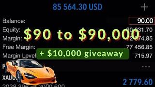 How to grow $90 to $90000 every week   + $10000 giveaway #trading