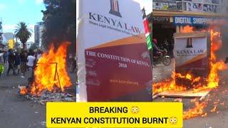 BREAKING  KENYAN CONSTITUTION PUT ON FIRE BY ANGRY PROTESTORS AGAINST THE FINANCE BILL
