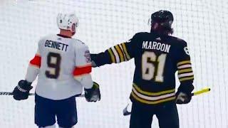 Pat Maroon Challenges Sergei Bobrovsky & Sam Bennett During Warm Ups  Panthers vs Bruins Game 4