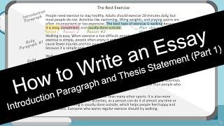 How to Write an Essay Introduction Paragraph  with Worksheet