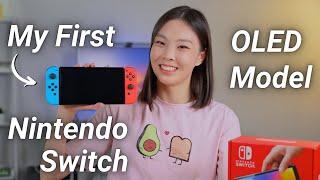 Unboxing My FIRST Nintendo Switch  OLED Model First Impressions