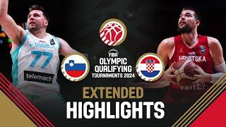 Slovenia  vs Croatia   Extended Highlights  FIBA OQT 2024 Greece