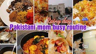 Pakistani mom busy routine in Rainy Day ️ Bombay Biryani  Anda aloo curry