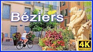 【4K】WALK France 4k video BEZIERS walking tour SLOW TV travel