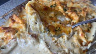 THE BEST CHICKEN STUFFED SHELLS YOU WILL EVER EAT  HOW TO MAKE CHEESE PULL