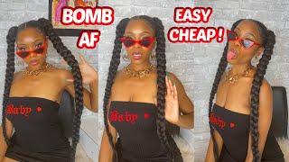 Jumbo Braids  Pigtails  w Kanekalon Hair  Cheap  Easy 